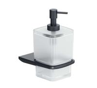 kielle Vega - Dosificador de jabón con soporte, cristal/negro mate 40118004