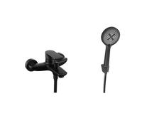 kielle Vega - Mezclador de bañera con accesorios EcoSpare, negro mate 10318SN24