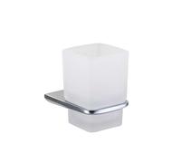 kielle Vega - Vaso para cepillo de dientes y pasta dentífrica con soporte, cristal mate/cromo 40018000
