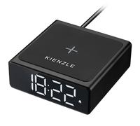 Kienzle Despertador digital con carga inalámbrica 10 W, 2 alarmas, función snooze, USB‑C – Negro