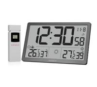 Kienzle reloj de pared con pantalla lcd xl, sensor exterior, temperatu
