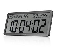 Kienzle reloj de pared radiocontrolado con fecha pantalla xxl antracit