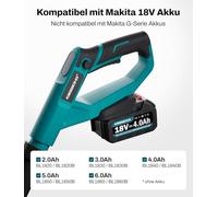 KIESBOHR CSD002 - Desbrozadora inalámbrica compatible con batería Makita de | Cortador de bordes con rueda, hilo de nailon, círculo de corte de 25 cm, mango ajustable y cabezal de recortador giratorio