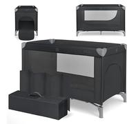 KikkaBoo Cuna de Viaje SO Gifted 2026, Cuna Bebe 120x60 cm hasta 15 kg, Parque Plegable con Bolsa de Transporte, Ligera y Compacta, Negro