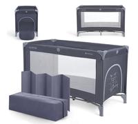KikkaBoo Cuna de Viaje SO Gifted, Cuna Bebe 120x60 cm hasta 15 kg, Parque Plegable con Bolsa de Transporte, Ligera y Compacta, Azul Marino