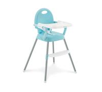 KikkaBoo SPOONY Trona Bebé 3 en 1, Silla Alta hasta 36 Meses, Trona Evolutiva, Asiento Elevador, Silla Baja, Plegable, Bandeja Extraíble, Azul