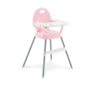 KikkaBoo SPOONY Trona Bebé 3 en 1, Silla Alta hasta 36 Meses, Trona Evolutiva, Asiento Elevador, Silla Baja, Plegable, Bandeja Extraíble, Rosa