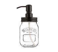 Kilner Dispensador de jabón líquido y loción de 500 ml, Tarro de Vidrio con Bomba de Acero Inoxidable, Duradero, Uso en Cocina y baño