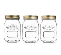 Kilner Juego de 3 tarros redondos de vidrio de 0,5 litros con tapa roscada para almacenamiento de conservas