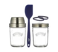 Kilner Juego de iniciación de masa madre – 2 tarros 0,35 L, tapa medidora y espátula de silicona