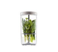 Kilner Set de conservación de hierbas frescas hasta 3 semanas, tarro de boca ancha con tapa de acero inoxidable y elevador de silicona