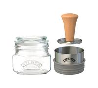 Kilner Set de tarros de almacenamiento Kilner Mash & Store Transparente-acero inoxidable-madera. 0.5 L