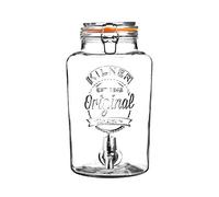 Kilner Tarro de almacenamiento de vidrio de 5 litros con grifo dispensador hermético con clip superior para servir bebidas, cócteles y bebidas infusionadas, ideal para fiestas y bufés