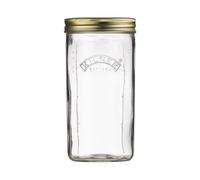 Kilner Tarro ancho WIDE, vidrio transparente-dorado, tapa con sellado al vacío, 1 L