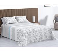 Kimbatex Colcha Bouti Estampada 100% Microfibra Termosellada, Diseños EOS, Talia y Nereida, Reversible con Fundas de Cojín (Nereida Gris, Cama 180cm 270x260cm + 2 Cojines)