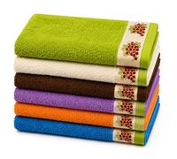 Kimbatex Textil Hogar Tienda Juego de 12 Paños de Cocina Multicolor, 50 x 50 cm, 100% Algodón Rizo Americano 500g/m², Diseño de Frutas Fabricado en Portugal. (Uvas)