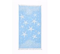 Kimbatex Textil Hogar Tienda Toalla de Playa Grande 86x165 cm 100% Algodón Egipcio - Suave, Absorbente y Resistente - Ideal Playa, Piscina y Vacaciones - Diseño Moderno Verano (Estrella Mar Azul)