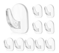 KIMHOME 10 piezas de ganchos adhesivos acrílicos mini, ganchos autoadhesivos transparentes de diseño de cuerno pegajosos para pared y puerta en cocina, baño, oficina