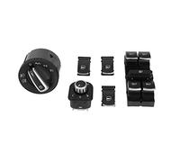 KIMISS 6Pcs Kits de interruptor de coche completo - Interruptor del espejo retrovisor + Botóns del interruptor de Ventana + Interruptor del faro