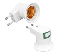 KIMISS Adaptador de Portalámparas E27 con Interruptor, 2 uds., Casquillo de Luz Atornillable de PVC para Bombillas E27, Base de Aleación de Aluminio para una Conductividad Mejorada