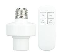 KIMISS Base para bombilla E27 con mando a distancia, enchufe inalámbrico para lámparas, control remoto de luz, compatibilidad con bombillas estándar, fácil instalación