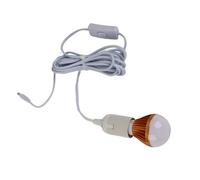 KIMISS Bombilla Led de 12V, Bombilla Solar E27, Bombilla de Bola E27, Luz Blanca en Espiral para Tienda de Campaña, 12V, 5W con Línea de CC de 3 Metros