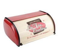 KIMISS Caja de Pan de Metal Grande, Contenedor de Almacenamiento de Cocina, Organizador Rojo