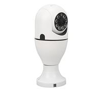 KIMISS Cámara de Seguridad con Bombilla Vigilancia WiFi Infrarroja Panorámica de 360 Grados con Base de Interfaz E27 para el Hogar, Oficina, Escuela, Plástico, Metal, 256 G