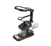 KIMISS Estación de Soldadura Eléctrica USB con 10 Luces LED y Lupa de Aumento 3X/4,5X/25X para Reparación Electrónica y Proyectos de Bricolaje (BLACK)