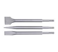 KIMISS Kit de Cincel de Acero Al Carbono 3 Piezas para Perforación martillo: Escala, Cinceles Planos y Puntuales para el Trabajo Concreto, Azulejos y Granito (#1)