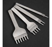 KIMISS Kit de Herramientas Perforadoras para Costura de Cuero, Juego de Cinceles con Agujeros de 4 Piezas para Manualidades en Cuero, para Costuras de Precisión (Lingzhan 6MM espaciado 1+2+4+6