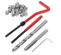 KIMISS Kit de Reparación de Rosca M7, para Herramientas y Maquinaria, Juego de 25 Inserciones con Estuche Transparente, Inserción de Roscado