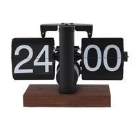 KIMISS Vintage 24 Horas, Estilo Europeo Reloj Automático de de Página Retro Flip Desk Clock Base con Estante de Batería Relojes Simple Hogar Sala de Estar Pequeño Equilibrio Horas
