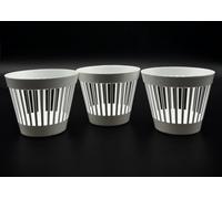 Kimmel Macetero con Ranura, 13 cm, Color Blanco, 3 Unidades, Juego de macetas para orquídeas, macetero Decorativo