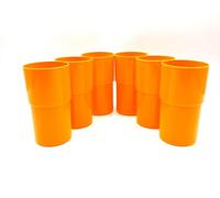 Kimmel Vasos de 330 ml, 6 unidades, en juego de vasos de fiesta, vajilla infantil, vasos de plástico, color naranja