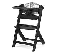 Kinderkraft ENOCK Trona Bebé de Madera, con Cojines, Evolutiva Silla Alta, Ergonómica, Regulable, Negro
