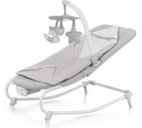 Kinderkraft FELIO 2: Silla mecedora para bebés 2 en 1 – Incluye función de balanceo, vibraciones y música – Con barra de juguetes y accesorios – Funda lavable – Color gris