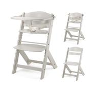 Kinderkraft - Silla alta para bebé, 3 en 1, con cojín de madera natural, escalable, ajuste, color beige