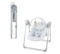 Kinderkraft SWINGEE - Balancín eléctrico para bebé con función oscilante, temporizador integrado, respaldo ajustable, 8 melodías de tranquilidad integradas, ligero y plegable, color gris