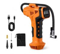 KINDLUME Inflador Ruedas Coche, Hinchador Ruedas Coche, Compresor Aire Coche, Compresor Aire Portatil Coche, Inflador Neumaticos, 12V Digital con LED, Type-C, para Auto, Moto, Bicicleta