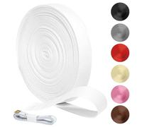 KINETOX Cinta de Mochila 20 m Cinta Polipropileno 20 mm Blanca | Cinta Mochila con Cinta Métrica de 1,5 m para Bolsos Reparación de Mochilas Collares de Perro Camping y Costura DIY