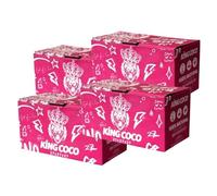 King Coco - Carbón Natural de Coco Premium 4KG 27mm para Cachimba y BBQ Briquetas para Shisha y Barbacoas, Larga Duración de Combustión