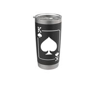 King of Spades - Juego de cartas para Halloween, color oscuro Vaso térmico de acero inoxidable de doble pared