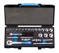 KING TONY 3523MRE10 juego de vasos y accesorios 3/8" Hexagonal EVAWAVE para profesionales y aficionados al bricolaje para trabajos precisos y montaje con 23 piezas
