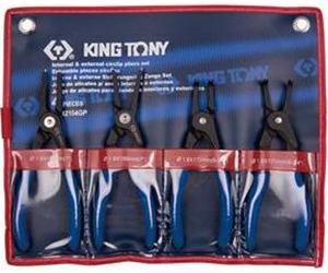 King Tony Szczypce Segera: Juego de 4 pinzas, estuche incluido