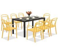 King/Vague antracita naranja conjunto de muebles de jardín para 8 personas Bica