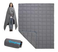 KingCamp Manta de Camping, Cálida Compacta Multifuncional, 175×135cm | Manta de Viaje con Botones, Repelente al Agua y Compacta, para Camping, Outdoor, Senderismo, Viajes, Coche, Avión, Gris