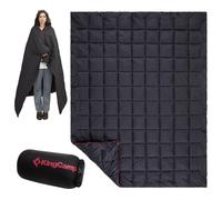KingCamp Manta de Camping, Cálida Compacta Multifuncional, 175×135cm | Manta de Viaje con Botones, Repelente al Agua y Compacta, para Camping, Outdoor, Senderismo, Viajes, Coche, Avión, Negro