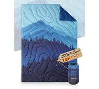 KingCamp Manta de Camping, Cálida Ultraligera Compacta, Montañas Lejanas | Portátil, Repelente al Agua con Botones y Multifuncional, para Camping, Viajes, Senderismo, Picnic, Avión, Outdoor, 200×145cm