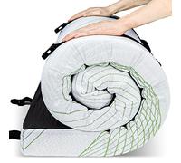 KingChii Colchón de espuma viscoelástica 55D de 3 pulgadas de grosor, cubierta de tela tejida de seda de hielo, portátil, enrollable para viajes, colchoneta de dormir, cama de invitados con bolsa de